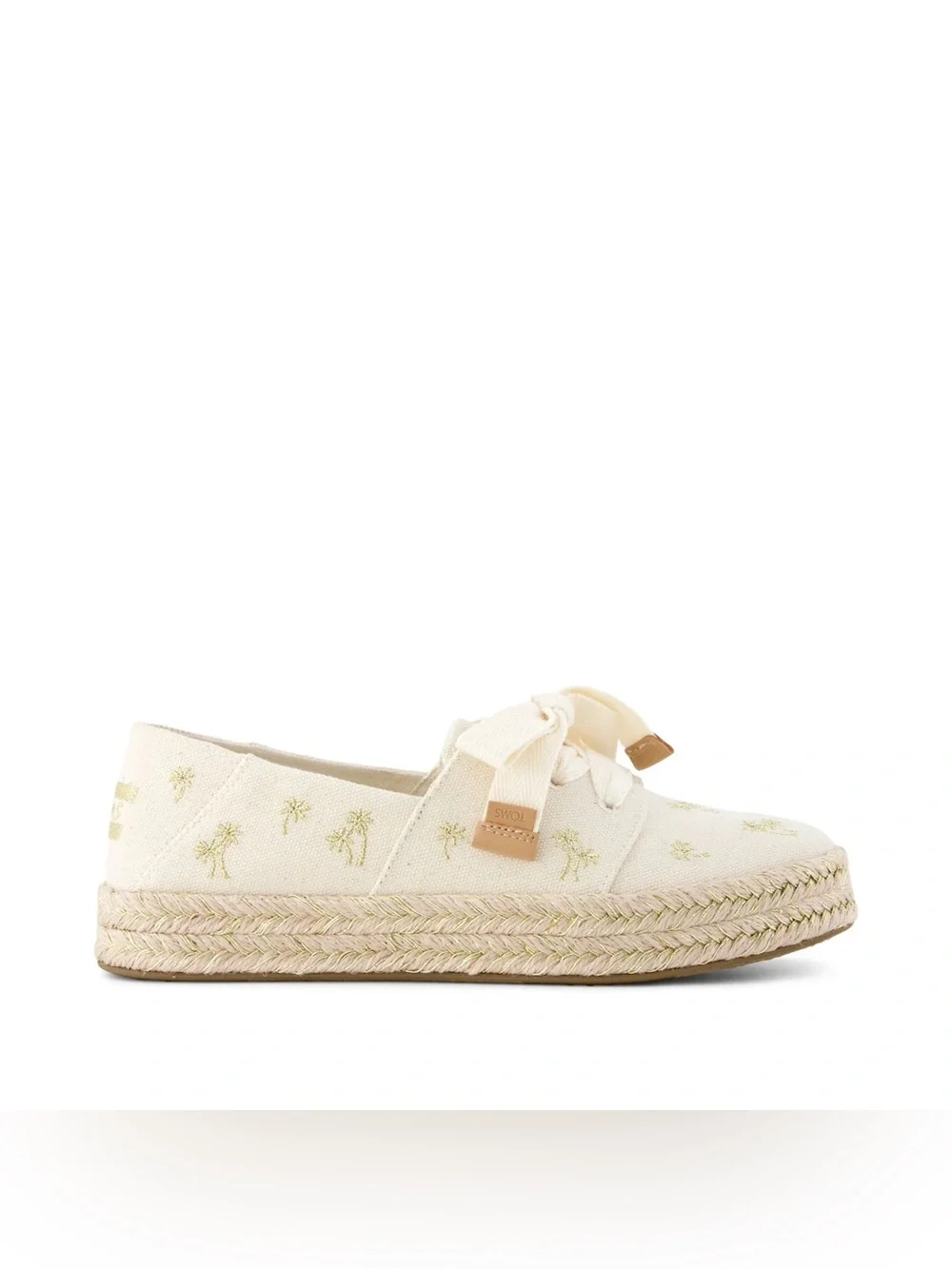 TOMS Carolina Lace Up Metallic Palm Trees Women’s 10